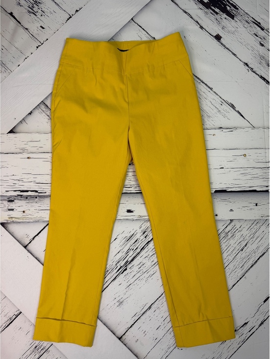 Pants - Vintage 7th Avenue NY Yellow Cropped Stretch Careercore Dress Pants Women Medium